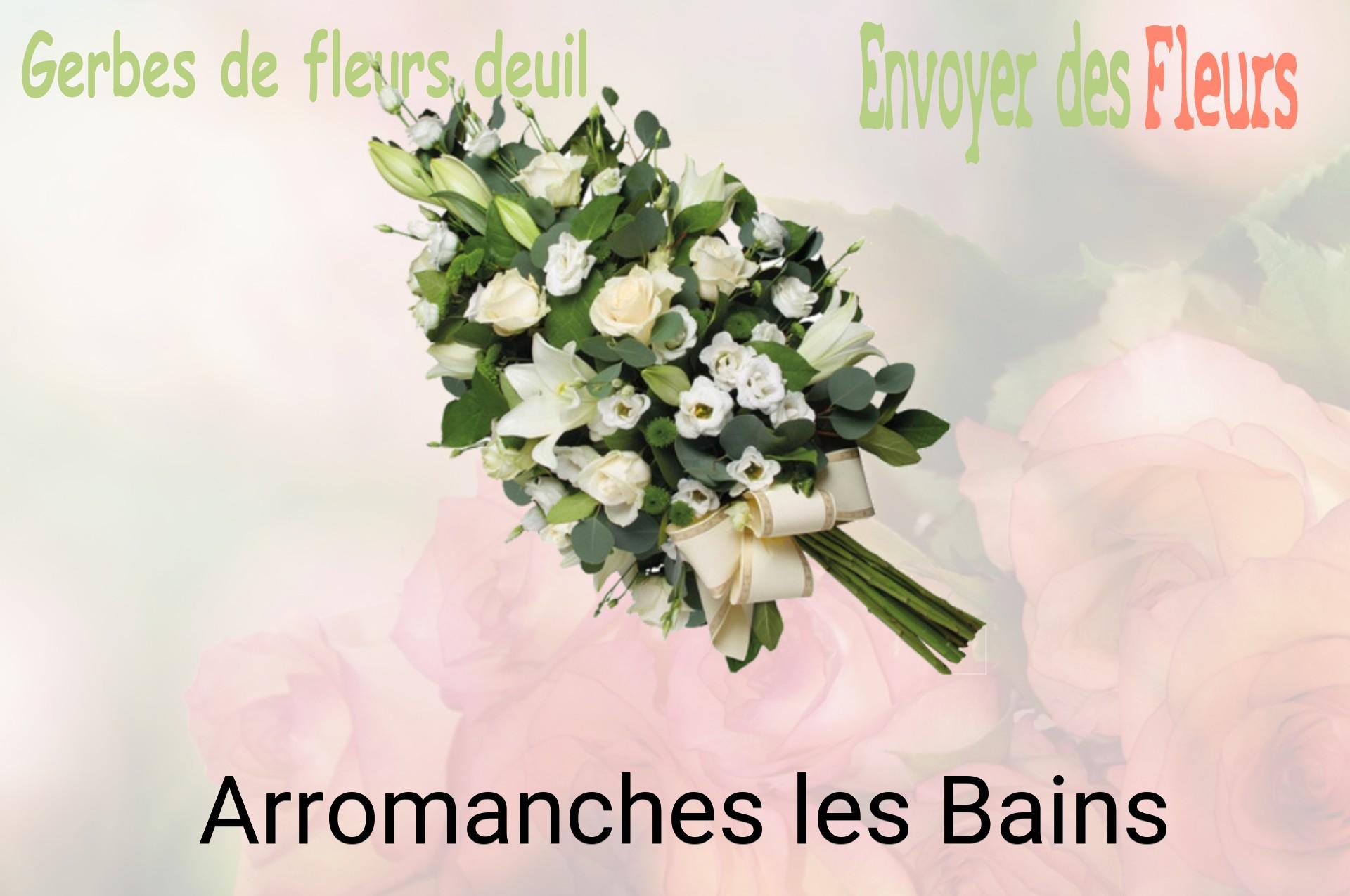 Gerbe de fleurs de deuil livrée à Arromanches-les-Bains